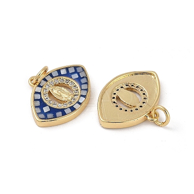 Rack Plating Brass Micro Pave Clear Cubic Zirconia Pendants KK-U032-30G-1