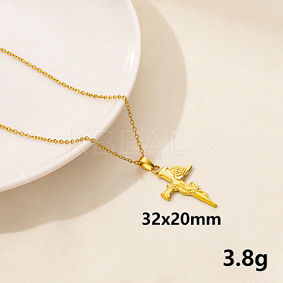 Stainless Steel Cross Pendant Necklace AR4885-6-1