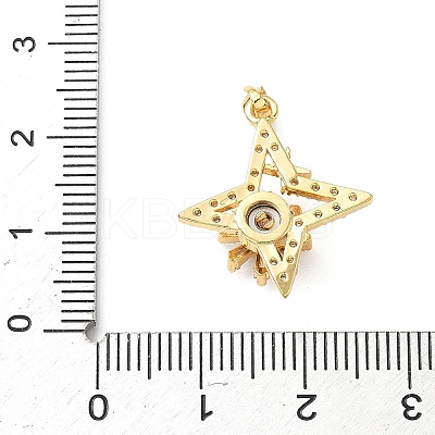 Brass Micro Pave Cubic Zirconia Rotating Pendants KK-M323-01B-G-1