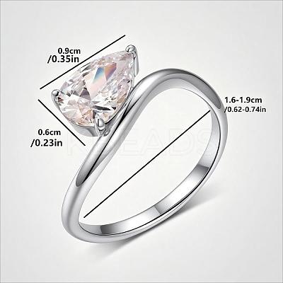 Brass Pave Single Cubic Zirconia Finger Rings for Women ZK8046-2-1