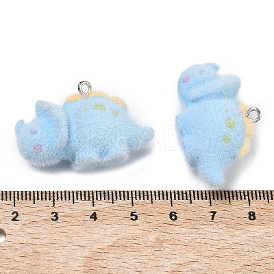Flocking Opaque Resin Pendants RESI-F064-A16-1