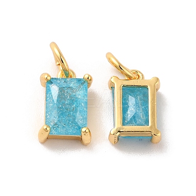 Real 18K Gold Plated Brass Micro Pave Cubic Zirconia Pendants KK-M243-08G-04-1