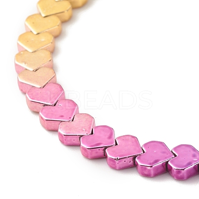 Synthetic Hematite Heart Beaded Stretch Bracelet BJEW-JB07721-02-1