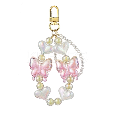 Butterfly Heart Acrylic Pendant Decoration HJEW-JM02011-1