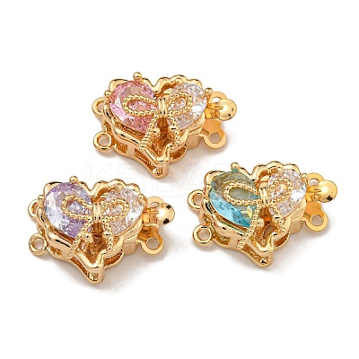 Brass Micro Pave Cubic Zirconia Box Clasps KK-U037-40G-A-1
