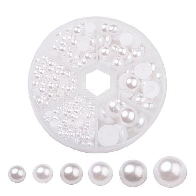 1Box ABS Plastic Imitation Pearl Dome Cabochons SACR-X0002-B-1
