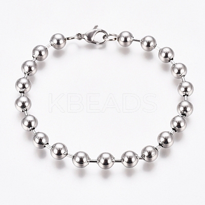 Tarnish Resistant 304 Stainless Steel Ball Chain Bracelets BJEW-G628-09P-1