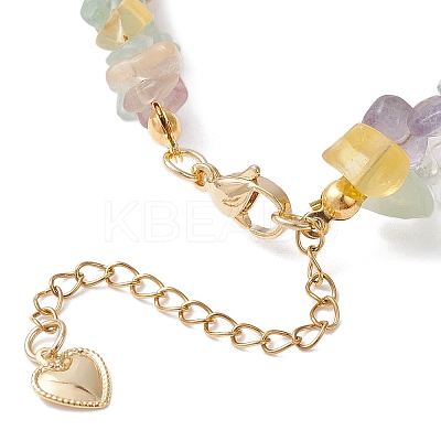 Natural Fluorite Chip Beaded Bracelets for Women BJEW-JB12306-02-1