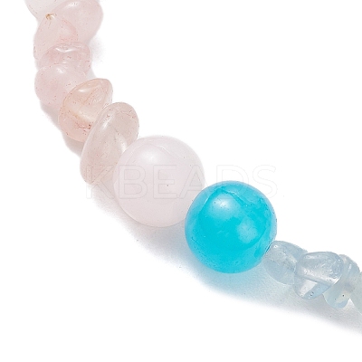 3Pcs 3 Styles Baking Paint Imitation Jade Glass Round Beaded Stretch Bracelets for Women BJEW-JB12158-1