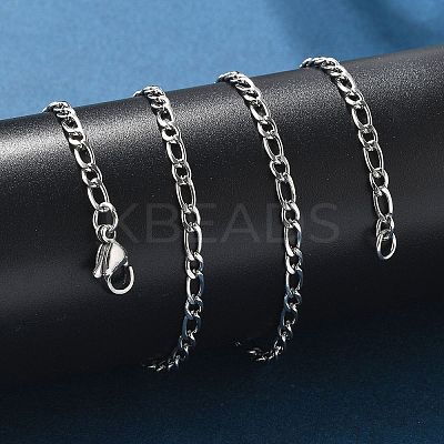 Non-Tarnish 304 Stainless Steel Figaro Chain Necklaces X-NJEW-E143-04P-1
