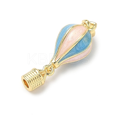 Brass Enamel Hot Air Balloon Pendants KK-H254-01G-02-1