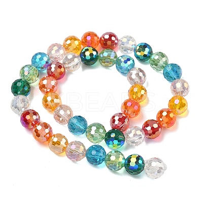 Electroplate Transparent Glass Beads Strands EGLA-K015-16-1