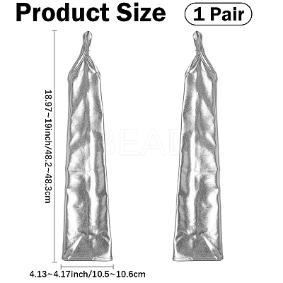 Women's Shiny Polyester Long Fingerless Gloves AJEW-CL0003-03A-1