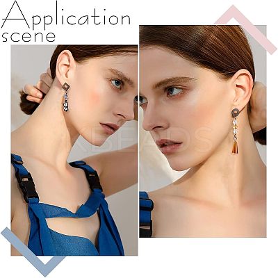 32Pcs 4 Style 304 Stainless Steel Stud Earring Findings for Dangle Charms STAS-UN0028-02-1