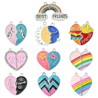 10 Sets 10 Styles Alloy Enamel Split Pendants FIND-YW0006-38-1