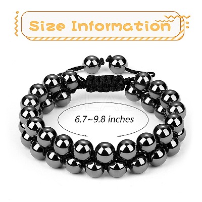 Synthetic Hematite Braided Bead Bracelet BJEW-SW00001-18-1