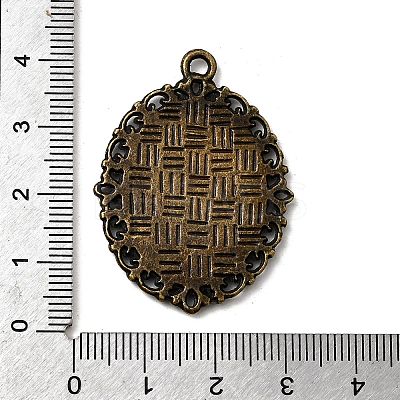 Tibetan Style Alloy Pendant Cabochon Settings TIBE-T003-09AB-NR-1