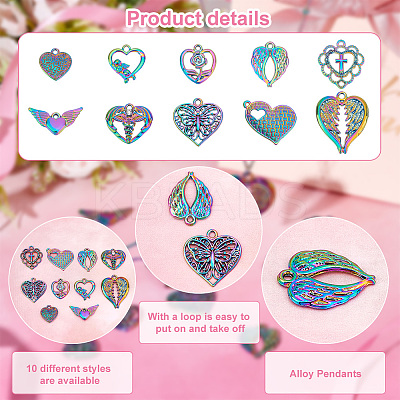 20Pcs 10 Style Alloy Pendants FIND-PH0007-28-1