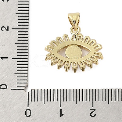 Evil Eye Rack Plating Brass Micro Pave Cubic Zirconia Pendants KK-Z074-16G-1