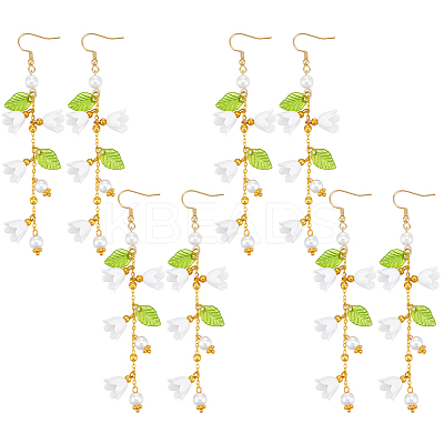 4Pair 304 Stainless Steel Dangle Stud Earrings for Women EJEW-UN00009-1