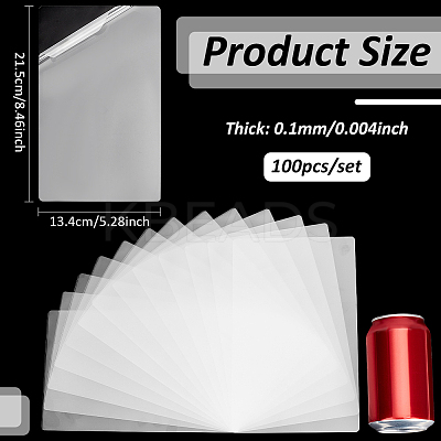 100Pcs Plastic Laminating Pouch Film Photo Protecting Sheets AJEW-WH0606-55F-1