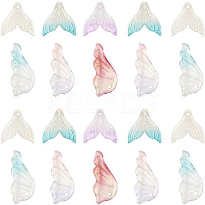 Transparent Spray Painted Glass Pendants GLAA-GA0001-03-1