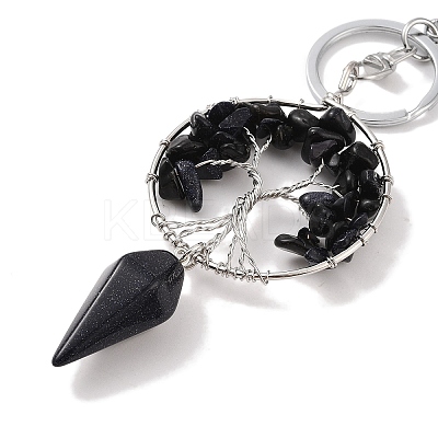Natural & Synthetic Gemstone Keychain KEYC-K022-01P-1