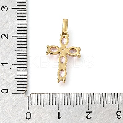Brass Pave Clear Cubic Zirconia Pendants KK-M101-01G-02-1