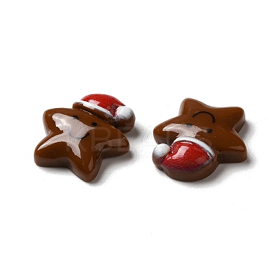 Christmas Opaque Resin Cabochons RESI-K019-36-1