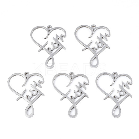 Non-Tarnish 201 Stainless Steel Pendants STAS-N098-045P-1