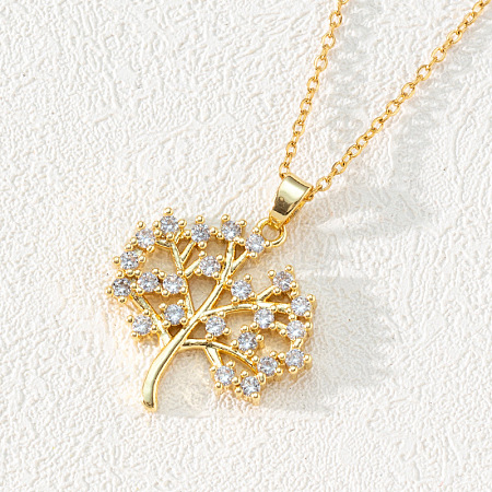 18K Gold Plated Tree of Life Pendant Necklace ST2592833-1