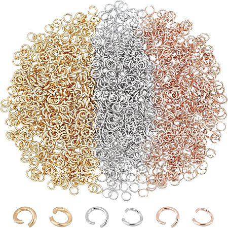 1200Pcs 3 Style 304 Stainless Steel Open Jump Rings STAS-UN0029-54-1