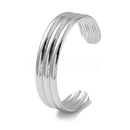 304 Stainless Steel Cuff Bangles for Women BJEW-Z078-15P-1