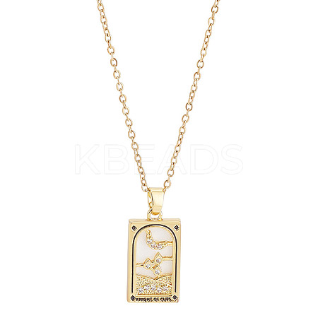 Brass with Cubic Zirconia Pendants Necklaces NJEW-LP0001-45J-G-1