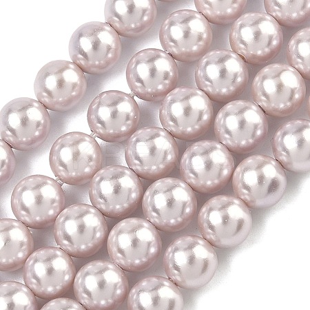 Electroplated Shell Pearl Beads Strands X-BSHE-G041-6mm-06-1