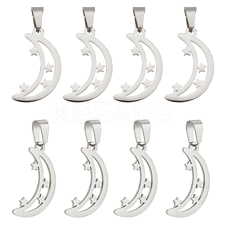 8Pcs 304 Stainless Steel Pendants STAS-UN0030-75-1