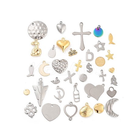 Stainless Steel Pendants & Connector Charms STAS-XCP0001-88-1