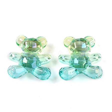 Gradient Color Transparrent Acrylic European Beads OACR-P024-01-03-1