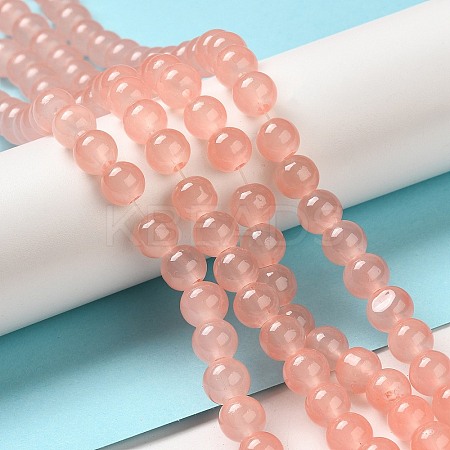 Baking Paint Imitation Jade Glass Round Bead Strands DGLA-Q021-8mm-03-1