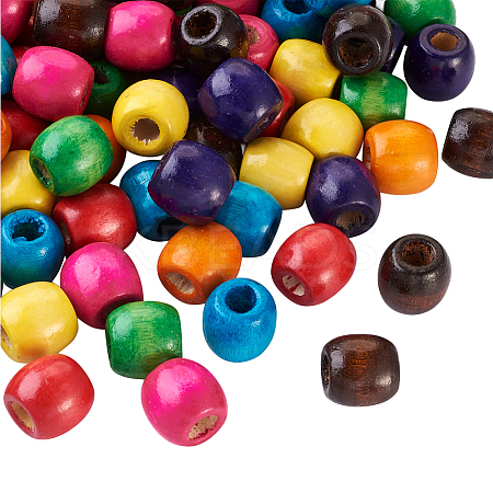 200Pcs Dyed Natural Maple Wood Beads WOOD-SP0001-64-1