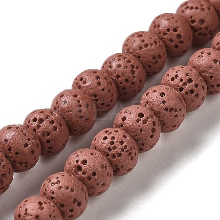 Natural Lava Rock Dyed Beads Strands G-Z036-B01-05-1