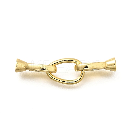 Teardrop Rack Plating Brass Fold Over Clasps KK-S508-18G-1
