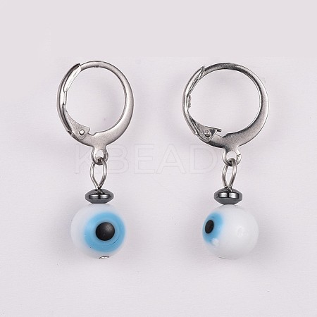 Lampwork Leverback Dangle Earrings EJEW-JE03313-01-1