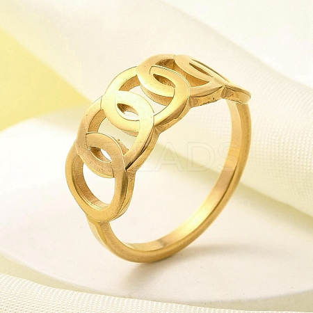 Hollow Ring 304 Stainless Steel Finger Ring for Women RJEW-L126-18B-G-1