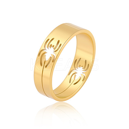 Hollow Out Spider 201 Stainless Steel Finger Rings FS-WG97E57-08-1