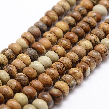 Natural Picture Jasper Beads Strands G-D840-04-1