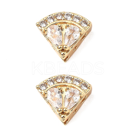 Brass Micro Pave Cubic Zirconia Beads KK-A259-10G-1
