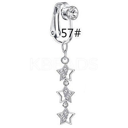 Zinc Alloy Pave Clear Cubic Zirconia Clip on Belly Rings FS-WGD716D-07-1-1