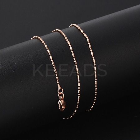 Brass Ball Chain Necklaces for Women NJEW-D302-32RG-1