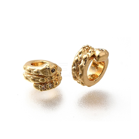 Brass Micro Pave Cubic Zirconia Beads KK-K378-62G-1